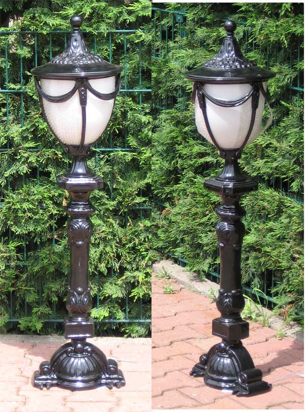 schöne Garten Laterne 120 cm Gusseisen Glasschirm eBay