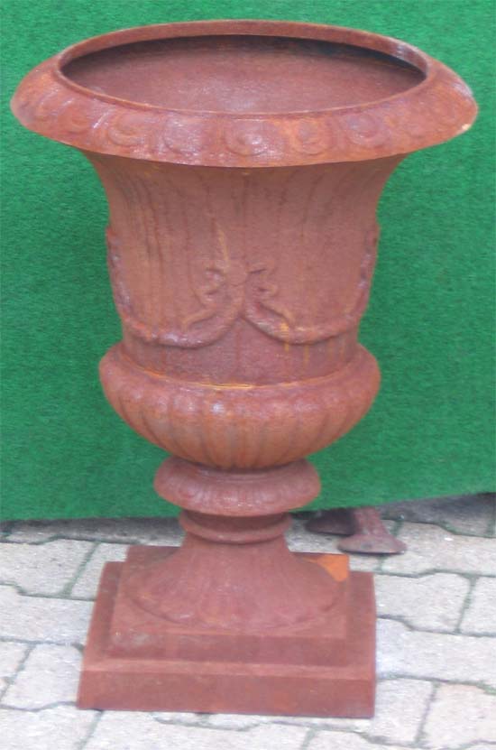 Produktfoto Gross Krater Vase mit Verzierung 60cm - Antik Rost