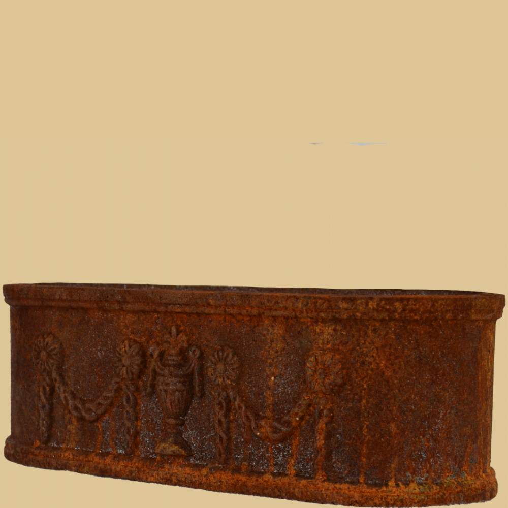 kleiner Ovaler Pflanztrog in Antik Rost | Garten Passion.