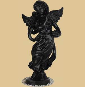Produktfoto Engel Figur mit Korb  schwarz